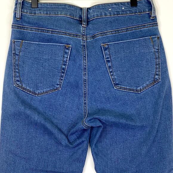 A Loves A Tuxedo Stripe Jeans Womens Sz 28 Blue Mid Rise Straight Leg Stretch - Picture 6 of 9